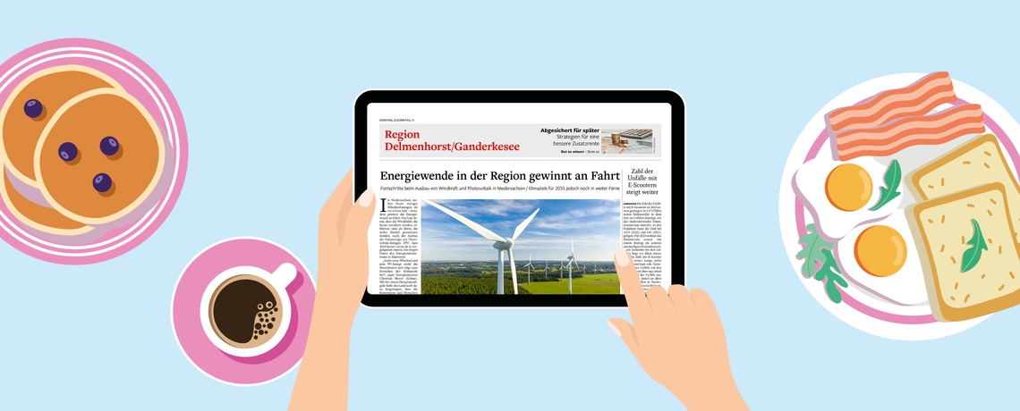 Frühstückstisch mit E-Paper