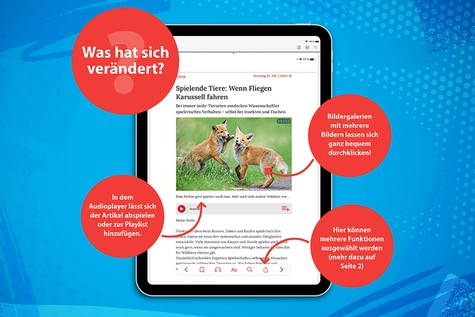 Tablet mit Artikelansicht