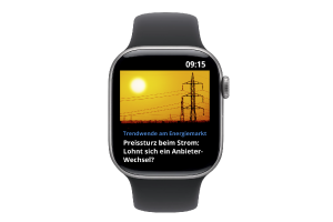 Smartwatch mit geöffnetem App